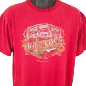 Hong Kong T Shirt Mens Size XL Red Princess Cruises Travel Destination Tee